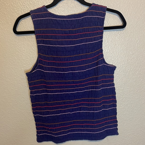 NWT Madewell | Rainbow Stitch Smocked Tank Top | Blue | Size Medium - Picture 4 of 6